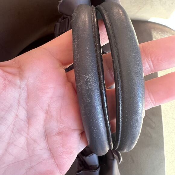 Rare PRADA Tessuto Ruffle Tote Bag Gray w/ Keychain Gold Hardware - Picture 7 of 13